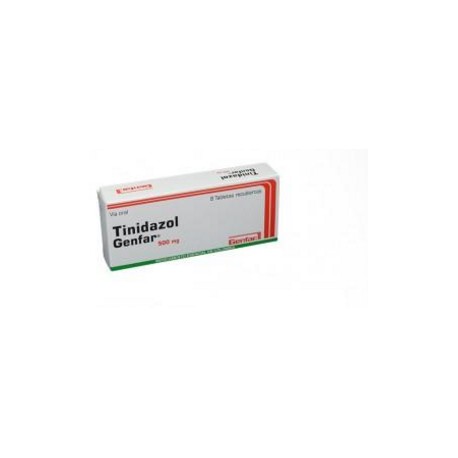 Tinidazol 500 mg (ENVIOS REGIONALES Y NACIONAL) Caja*8 Tabletas Recubiertas - Genfar