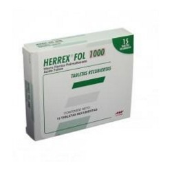 Herrex Fol 1000 (ENVIOS REGIONALES Y NACIONAL) Caja*15 Tabletas Recubiertas - Farma De Colombia
