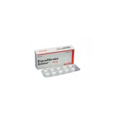 Ciprofibrato 100 mg (ENVIOS REGIONALES Y NACIONAL) Caja* 20 Tabletas – Genfar