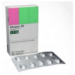 Mirapex Er 1.5 mg (ENVIOS REGIONMALES Y NACIONAL) Caja*30 Comprimidos De Liberación Prolongado - Boehringer Ingelheim