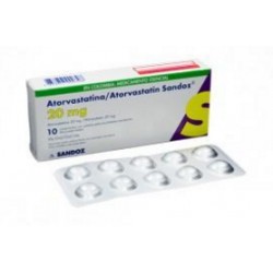 Atorvastatina 20 mg (ENVIOS REGIONALES Y NACIONAL)Caja*10 Comprimidos Con Película - Sandoz