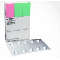 Mirapex Er 0.75 mg (ENVIOS REGIONALES Y NACIONAL) Caja*10 Comprimidos De Liberación Prolongada – Boehringer Ingelheim
