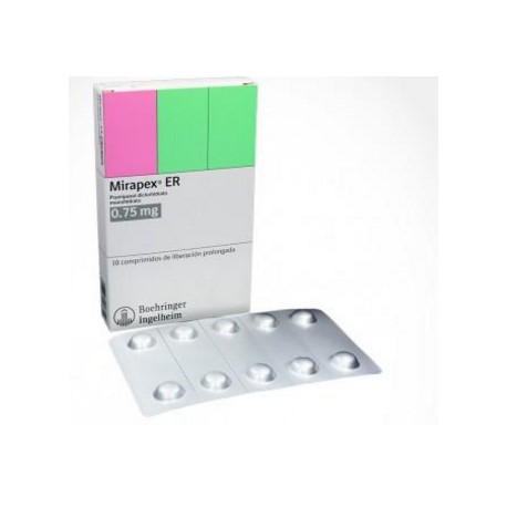 Mirapex Er 0.75 mg (ENVIOS REGIONALES Y NACIONAL) Caja*10 Comprimidos De Liberación Prolongada – Boehringer Ingelheim