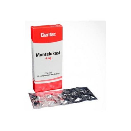Montelukast 4 mg (ENVIOS REGIONALES Y NACIONAL) Caja*30 Comprimidos - Genfar
