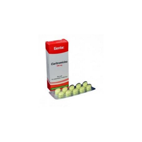 Claritromicina 500 mg (ENVIOS REGIONALES Y NACIONAL) Caja*10 Comprimidos Recubiertos - Genfar