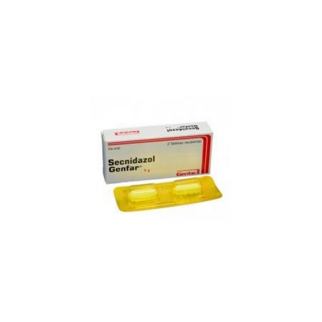 Secnidazol 1g (ENVIOS REGIONALES Y NACIONAL) Caja*2 Tabletas Recubiertas - Genfar