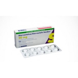 Atorvastatina 20 mg (ENVIOS REGIONALES Y NACIONAL)Caja*10 Comprimidos Con Película - Sandoz