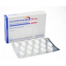 Glucophage XR 750 mg (FARMATOLIMA) Caja*30 Tabletas De Liberación Prolongada_Merck