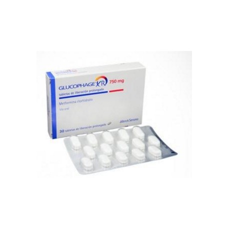 Glucophage XR 750 mg (FARMATOLIMA) Caja*30 Tabletas De Liberación Prolongada_Merck